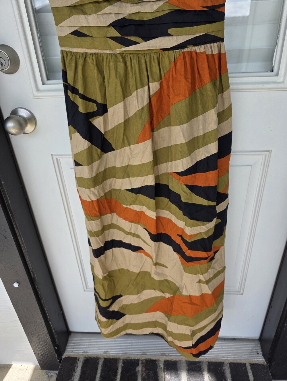 MSK Petite Maxi Dress PXL Abstract Stripe Tie Back Sleeveless Boho Resort Beach - Picture 5 of 10